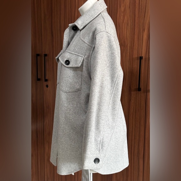 Zara Grey Soft Belted Overshirt Size SMALL - Picture 7 of 12